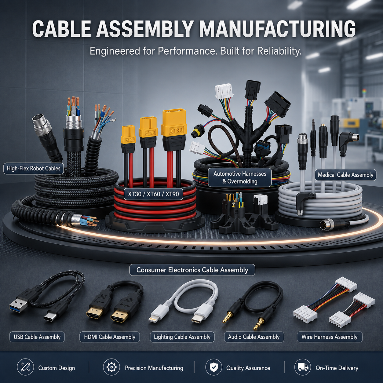 HKWIRE cable assembly manufacturing product families