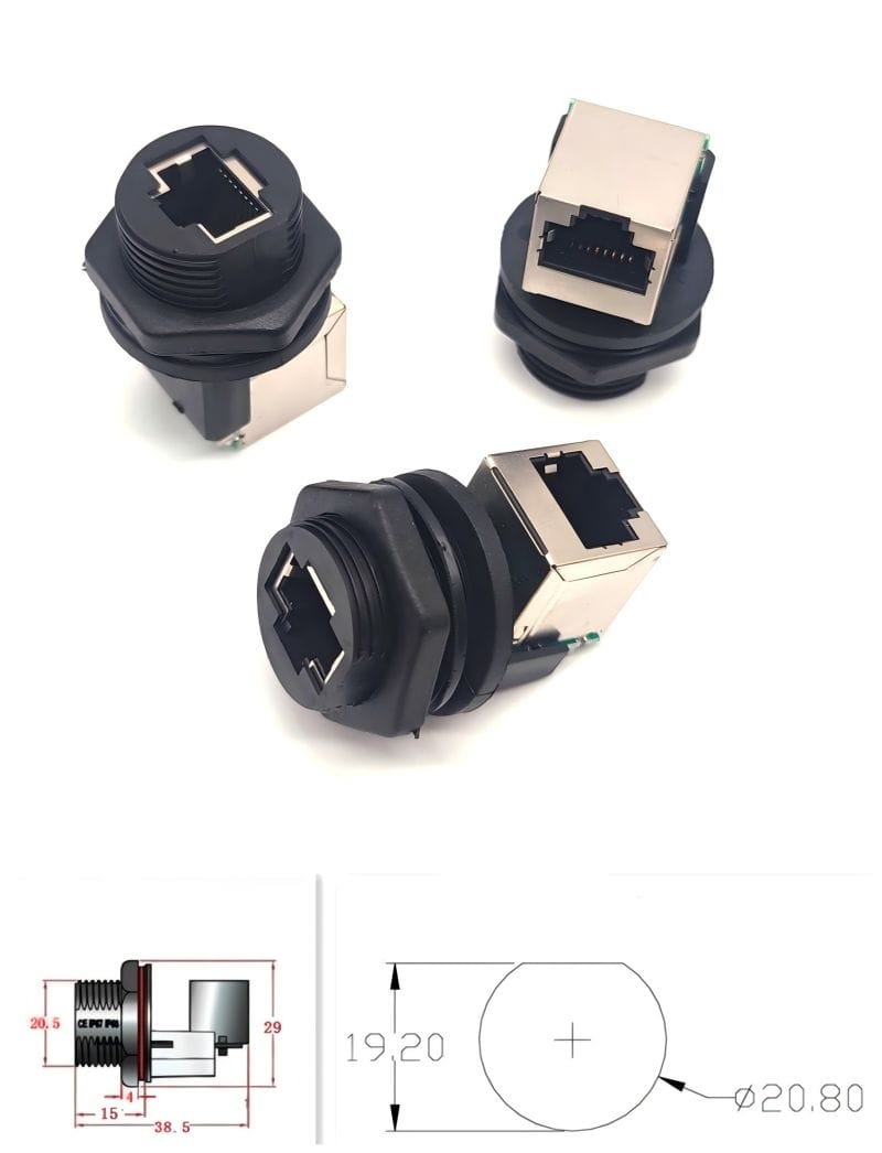 IP67 Keystone Panel Frame for Field-Replaceable RJ45 Modules IP67-Keystone-Panel-Frame-for-Field-Replaceable-RJ45-Modules