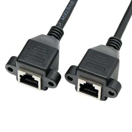 RJ45 female Screw-Lock extension Patch Cable Both Ends Thumbscrew