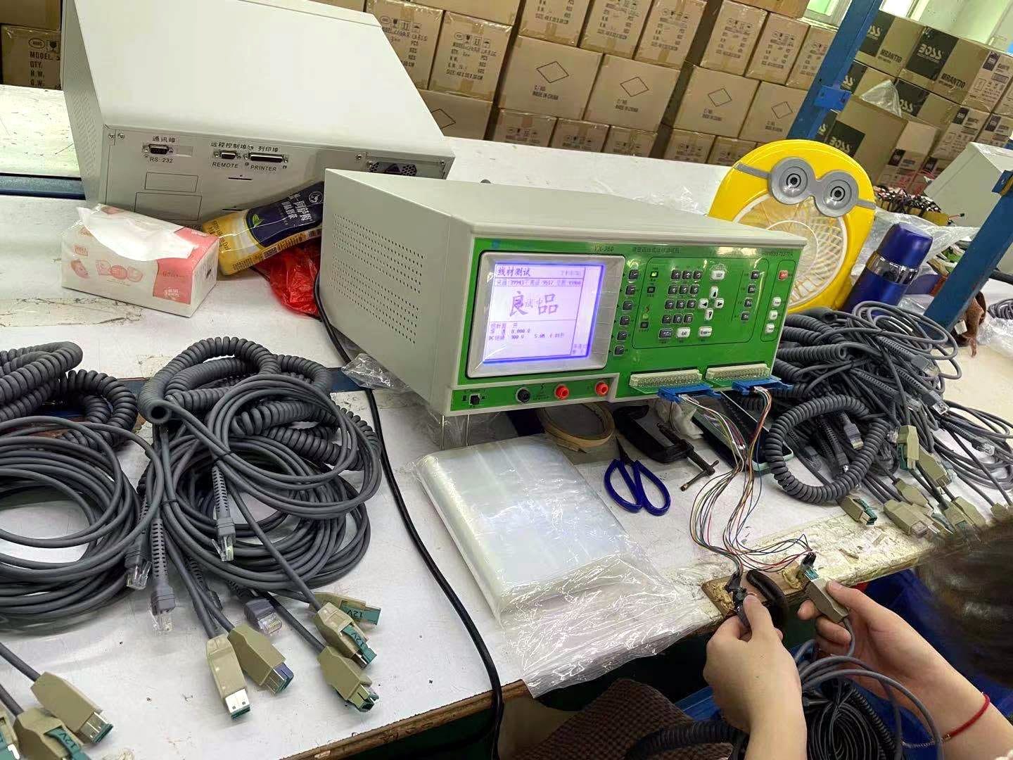 Cable harness tester verifying continuity and pinout