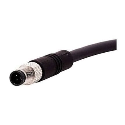 M5 3-pin sensor cordset with male straight overmolded connector